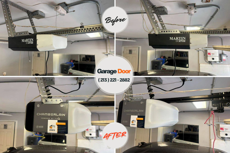 Before and after: garage door opener repair Clifton, CO